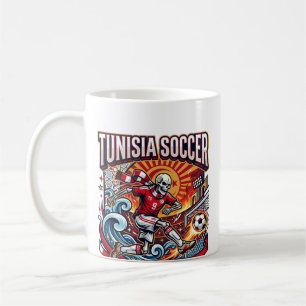 Taza De Café Tunisia Fútbol Esqueleto Delantero Naciones Premiu