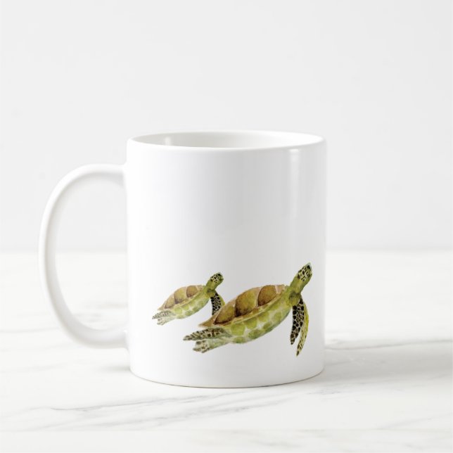Taza De Café Turba de mar verde marea acuática (Izquierda)