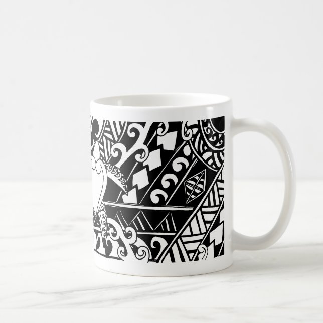Taza De Café Turba tribal Mug Polinesia (Derecha)