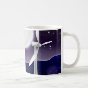 Taza De Café Turbina de molino de viento Luces de noche