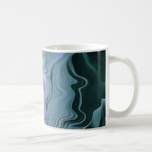 Taza De Café Turbulencia azul Pour Acrílico Resumen de arte