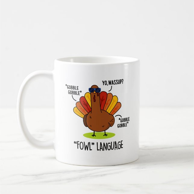 Taza De Café Turco divertido idioma de las aves (Izquierda)
