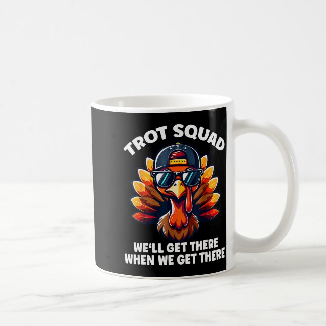 Taza De Café Turkey Trot Squad Funny Thanksgiving Running Costu (Derecha)