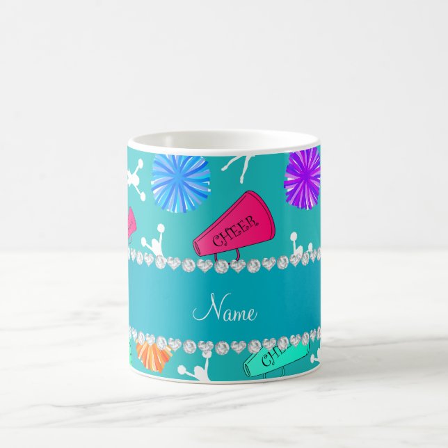 Taza De Café Turquesa conocida de encargo que anima pompoms (Centro)