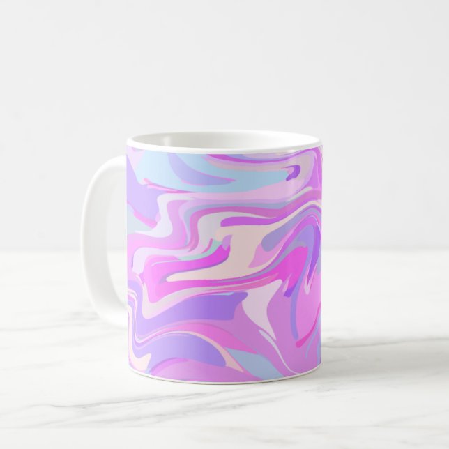 Taza De Café Turquesa morada rosada (Anverso izquierdo)