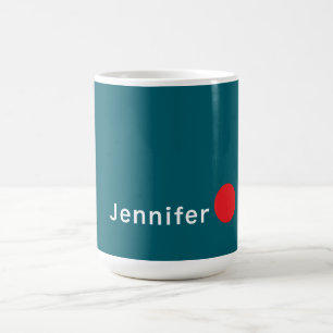 Taza De Café Turquesa Oscuro Moderno Minimalista Tu Nombre