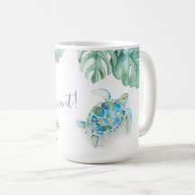 Turquesa tropical azul acuarela mar Turca Mug