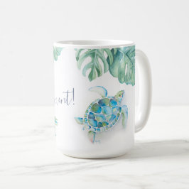 Taza De Café Turquesa tropical azul acuarela mar Turca Mug