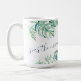 Taza De Café Turquesa tropical azul acuarela mar Turca Mug