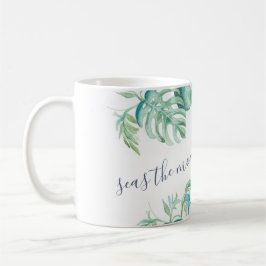 Taza De Café Turquesa tropical azul acuarela mar Turca Mug