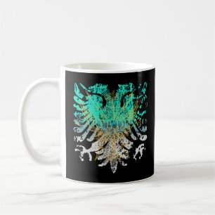 Taza De Café Turquesa Y Griffin De Oro En Negro