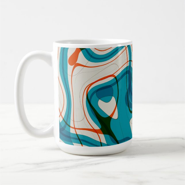 Taza De Café Turquesa y Red Swirls (Izquierda)