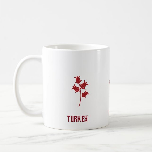 Taza De Café Turquía Coffe Mug Con Tulipanes (Izquierda)