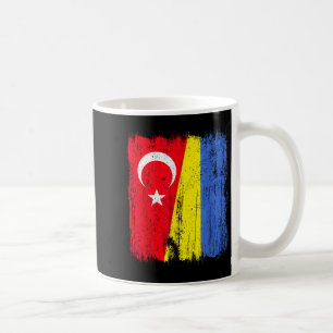 Taza De Café Turquía Ucrania Media Bandera Patrimonio Turco Ucr