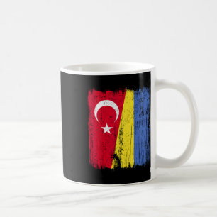 Taza De Café Turquía Ucrania Media Bandera Turco Herencia Ucran
