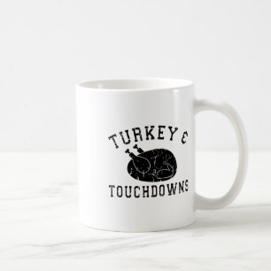 Taza De Café Turquía Y Touchdowns Funny Ototumn Fall Thanksgivi
