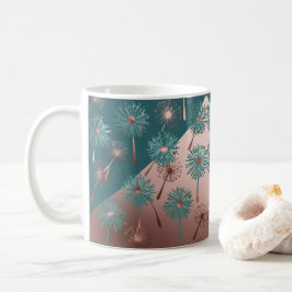 Taza De Café  Turquoise and Copper Dandelions