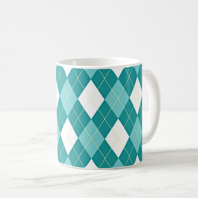 Taza De Café Turquoise argyle pattern (Anverso derecho)