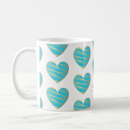 Taza De Café Turquoise Heart Best Friends Regalo de Ocasión