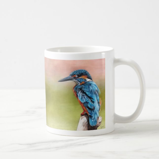 Taza De Café Turquoise Morning Kingfisher Bird (Derecha)