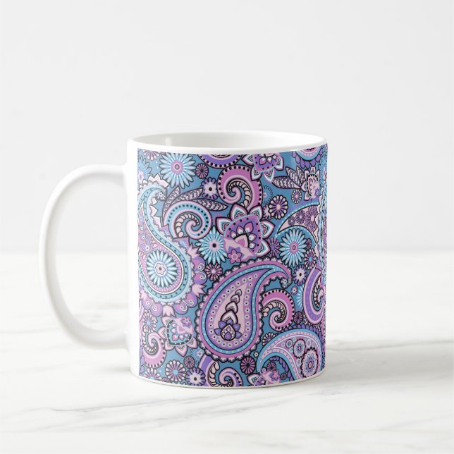 Taza De Café Turquoise Paisley (Izquierda)