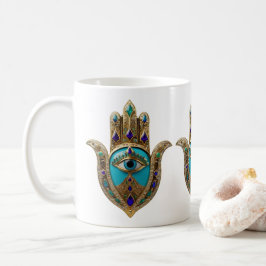 Taza De Café Turquoise Third Eye Hamsa