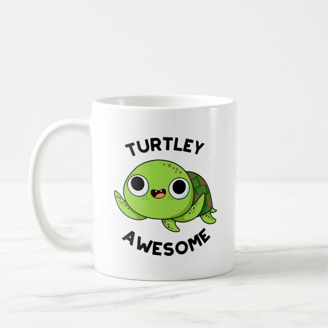 Taza De Café Turtley Awesome Funny Turno Pun (Izquierda)