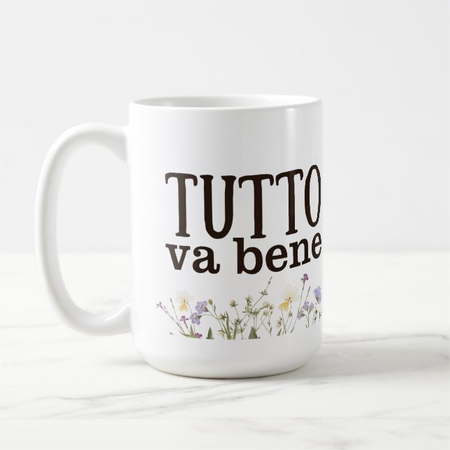Taza De Café Tutto Va Bene (con fiori) (Izquierda)