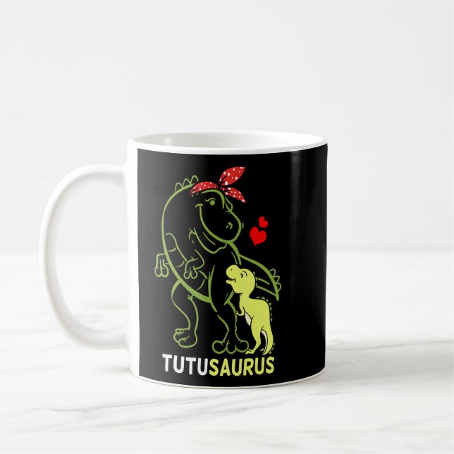 Taza De Café Tutusauro Tutu Tyrannosaurus Dinosaurio Madre (Izquierda)