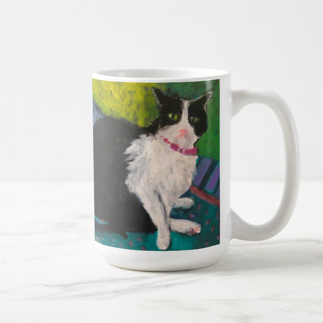 Taza De Café Tuxedo Cat 15 oz Mug (Derecha)