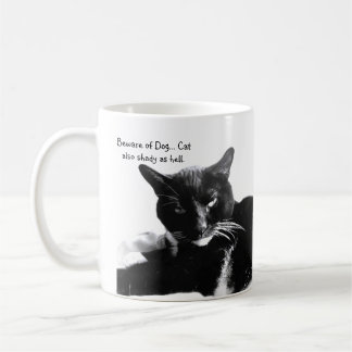 Taza De Café Tuxedo Cat with Shady Smile 