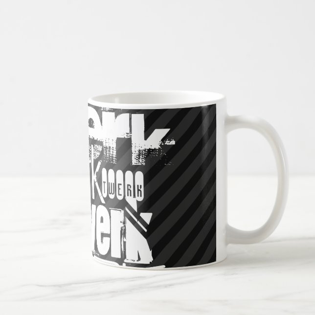 Taza De Café Twerk; Rayas negras y gris oscuro (Derecha)