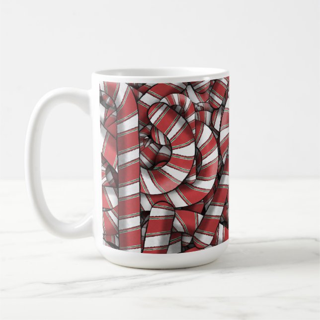 Taza De Café Twided Red Striped Abstract Candy Canes (Izquierda)