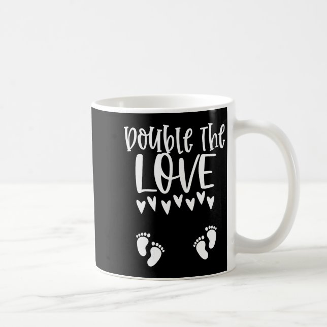 Taza De Café Twin Pregnancy Valentines Day Pregnant Mom Baby An (Derecha)