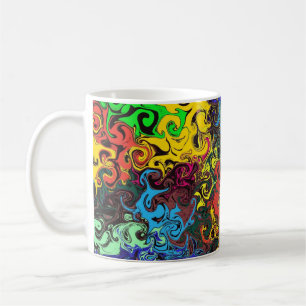 Taza De Café Twirlers de color abstracto /