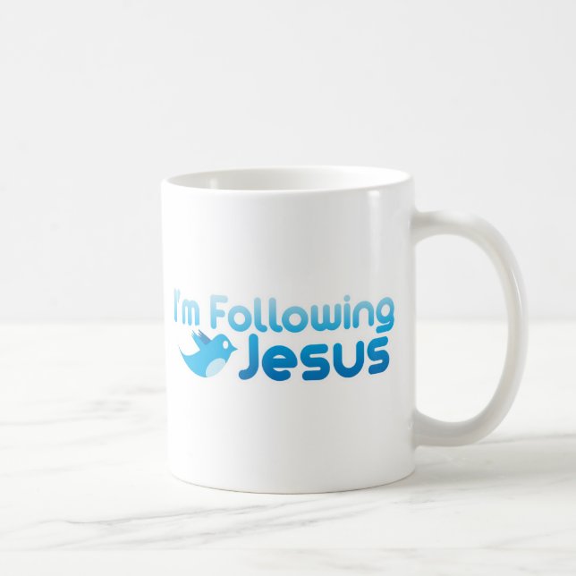 Taza De Café Twitter me estoy siguiendo a Jesucristo (Derecha)