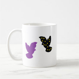 Taza De Café Two Birds Zodiac Mug • Harmonious Dual Silhouette