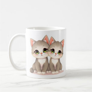 Taza De Café Two Cats Ceramic Mug