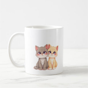 Taza De Café Two Cats Ceramic Mug