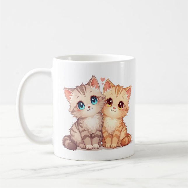 Taza De Café Two Cats Ceramic Mug (Izquierda)