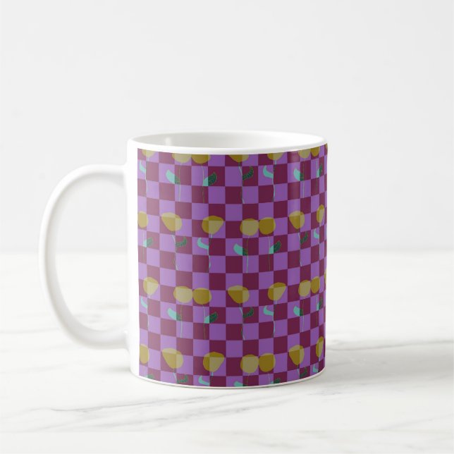 Taza De Café Two Flowers Squares (Izquierda)