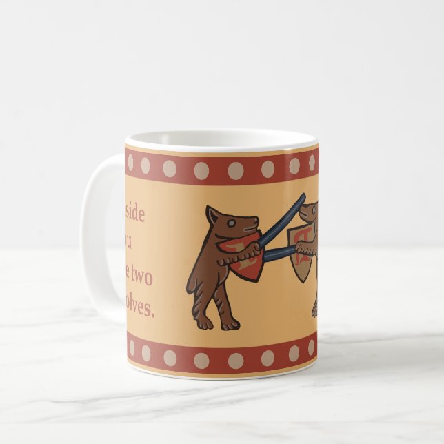 Taza De Café Two Medieval Wolves Coffee Mug (Anverso izquierdo)