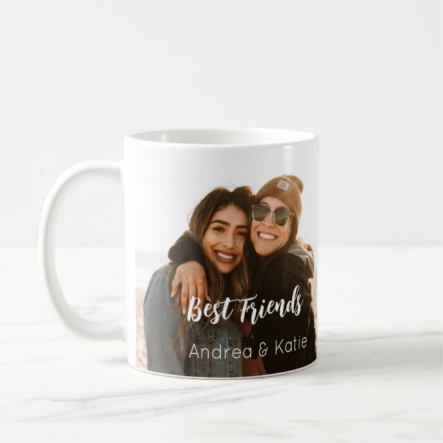Taza De Café Two Photo Personalized Name (Izquierda)