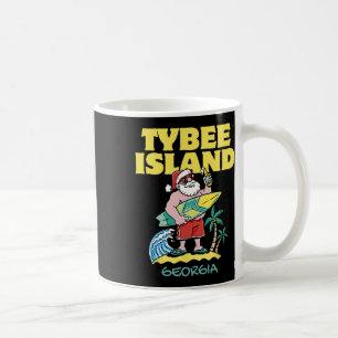 Taza De Café Tybee Island Georgia Santa Navidades Surfing