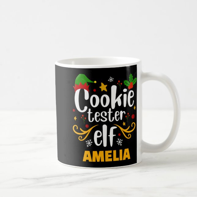 Taza De Café Tygraphy Cookie Tester Elf Family Matching  (Derecha)