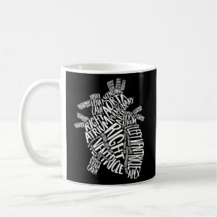 Taza De Café Typografía anatómica cardíaca Enfermero cardiológi