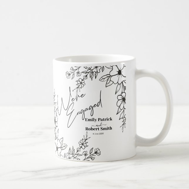Taza De Café Typografía elegante que estamos comprometidos (Derecha)