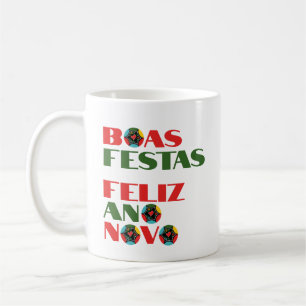 Taza De Café Typografía mínima Saludos de Navidad portugueses