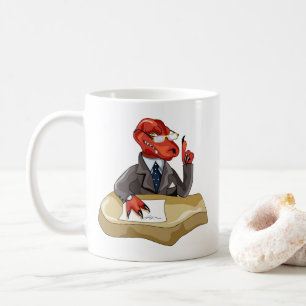 Taza De Café Tyrannosaurus Rex Jefe Sentado En Un Escritorio. 2