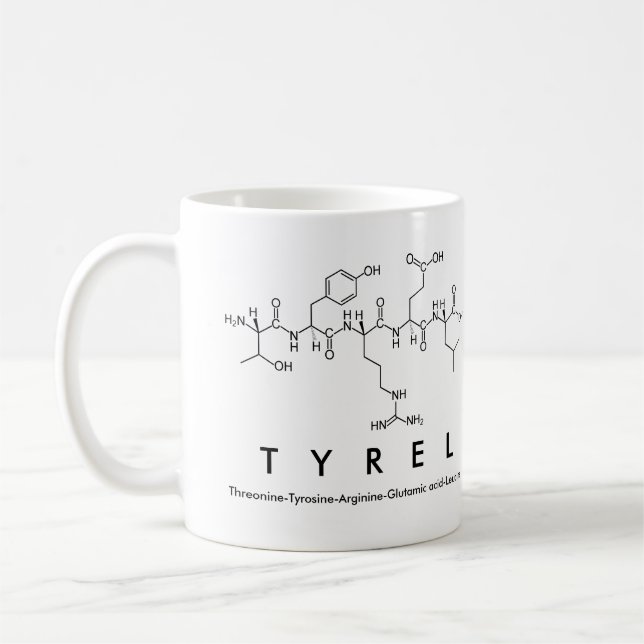 Taza De Café Tyrel peptide nombre mug (Izquierda)